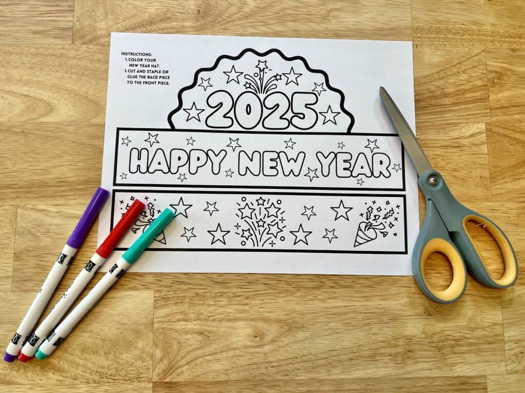 diy 2026 new year's hat printable: fun & easy kids' craft for new